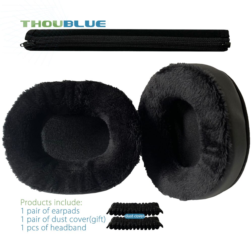THOUBLUE-almohadillas de repuesto para auriculares Bluedio T6, T6S, T6C, T7, T7 +, cubierta de espuma viscoelástica: 5 and band