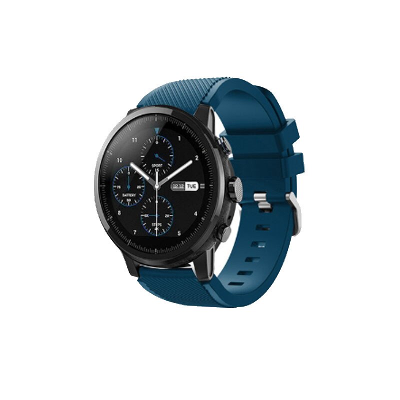 Til galaxy ur 46mm rem til samsung gear  s3 frontier classic 22mm urbånd gummi silikone armbånd huawei ur gt rem: Cyanblå