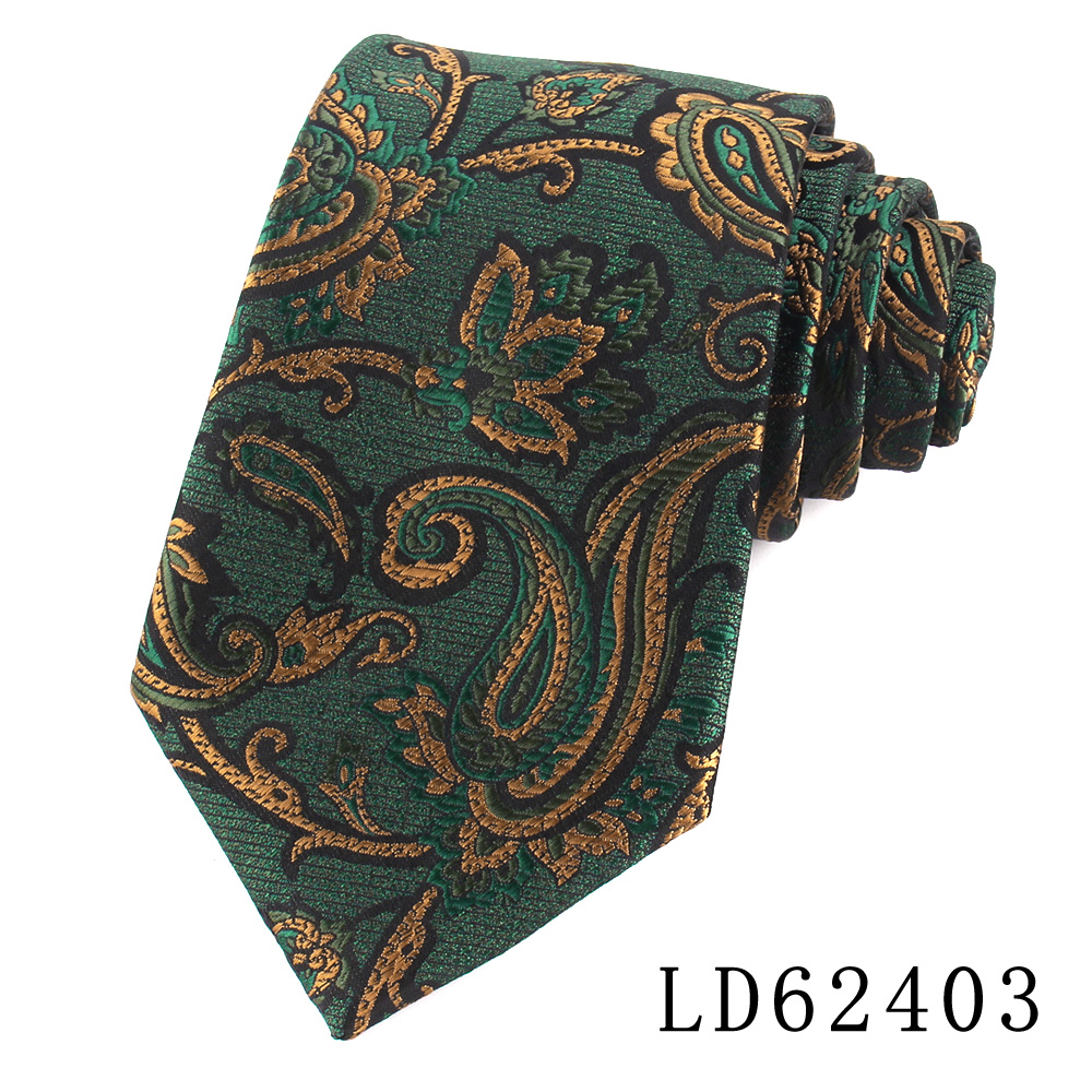 Classic Stripe Ties For Men Women Brown Color Neck Tie For Party Business Paisley Suit Neckties Wedding Neck Tie For Groom: green
