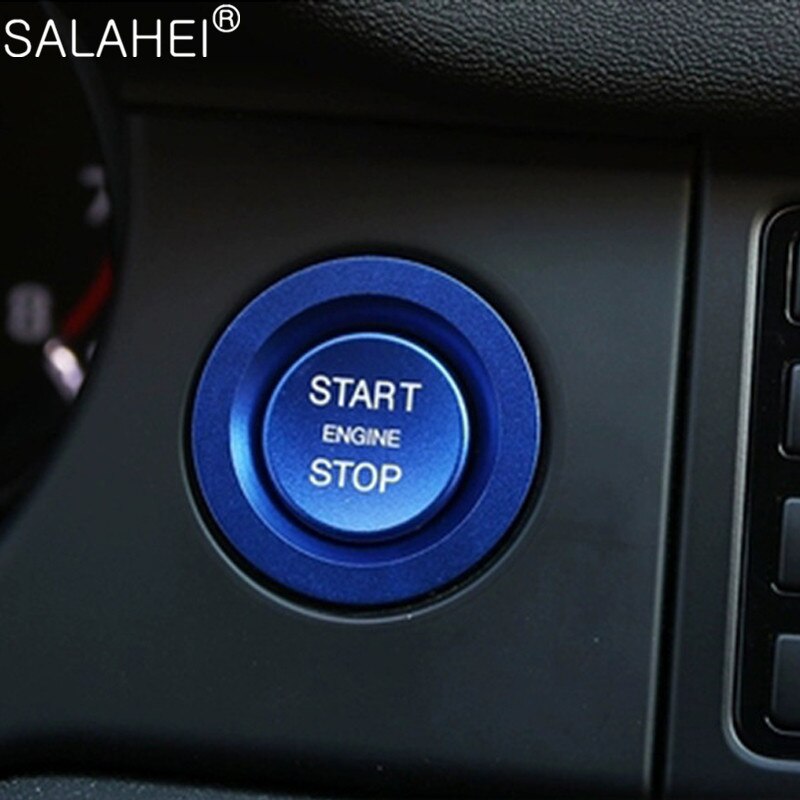 For Land Rover Range Rover Sport Discovery Jaguar Car Start Stop Button Decorate Ring Trim Cover Car Sticker Styling Accessories: blue