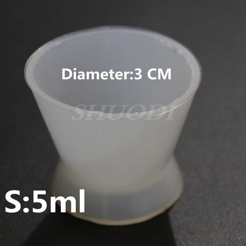 Taza mezcladora de silicona Flexible Dental, recipiente de plástico mezclador de goma de silicona, herramienta de dentista: 3 Pcs of Small
