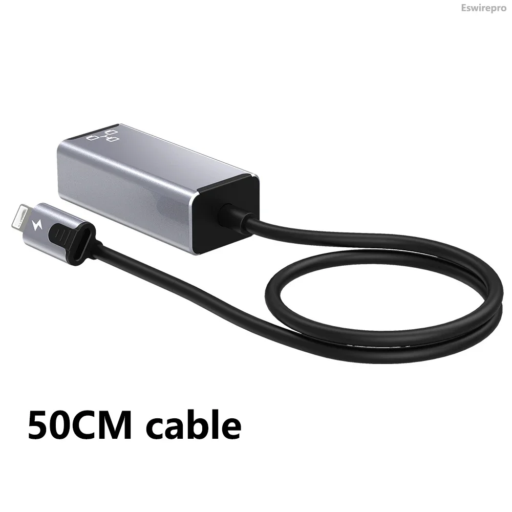 Internet RJ45 pour Lightning iPhone 14 13 12 11 8 7 6 5 /iPad/iPod adaptateur réseau LAN Ethernet avec Port adaptateur de Charge 20W: Default Title