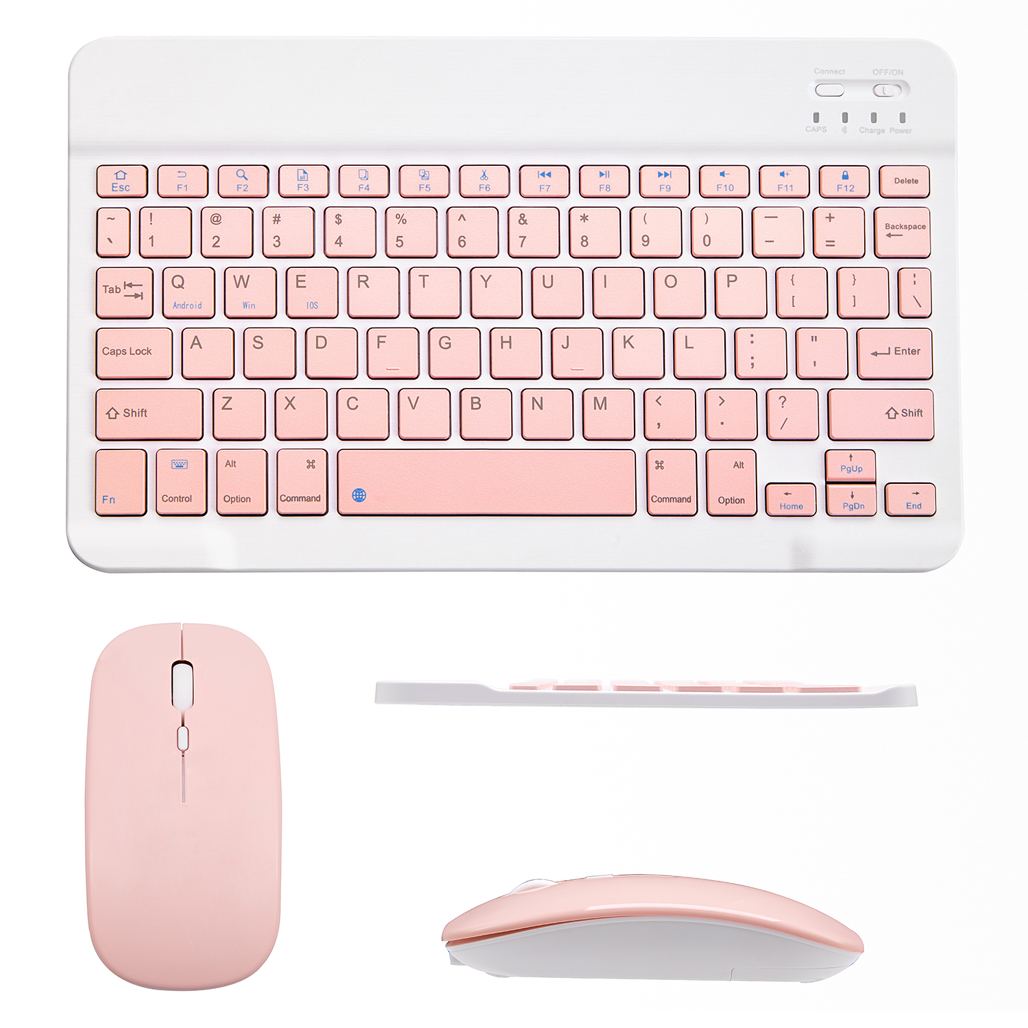 Portable Mini Bluetooth Keyboard and Mouse Combo for IPhone Android Tablet Wireless Keyboard for iPad iOS Cute Pink Keyboard