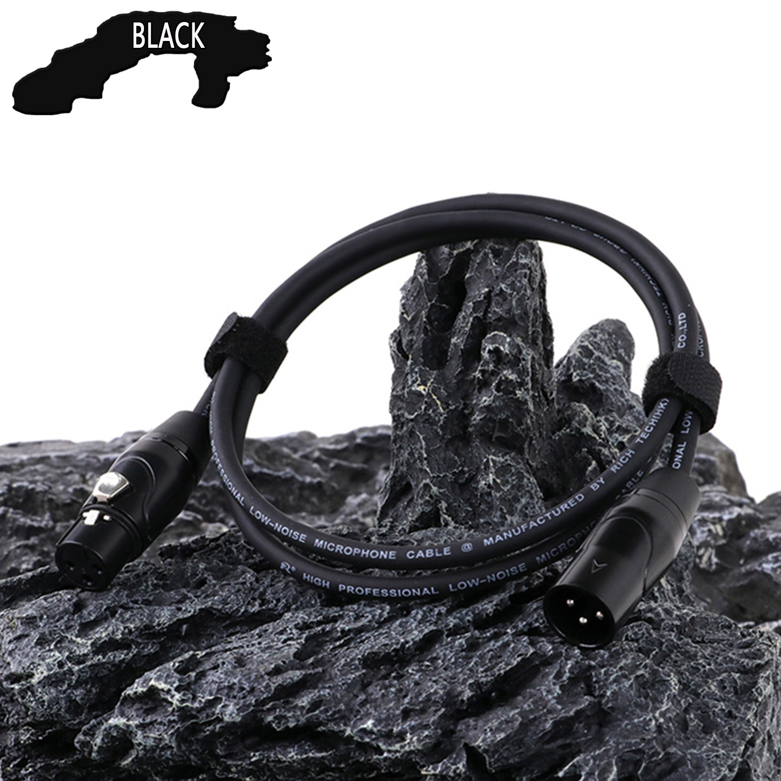 Przedłużacz XLR, kabel mikrofonowy 3-pinowy męski na żeński M/F OFC Audio Ekranowana linia do wzmacniacza Głośnik Podcast Studio nagrywania: Black / 1.5 m