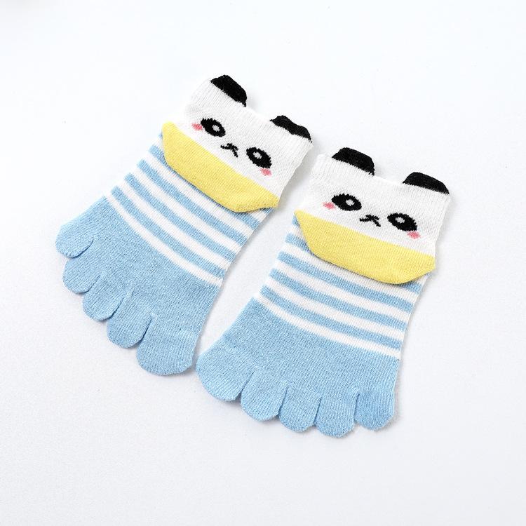 1 Pcs Cartoon Leuke Vijf Vinger Sokken Kids Sokken Jongens Meisjes Kinderen Sokken Ademende Sokken: Blauw / 1-3Y