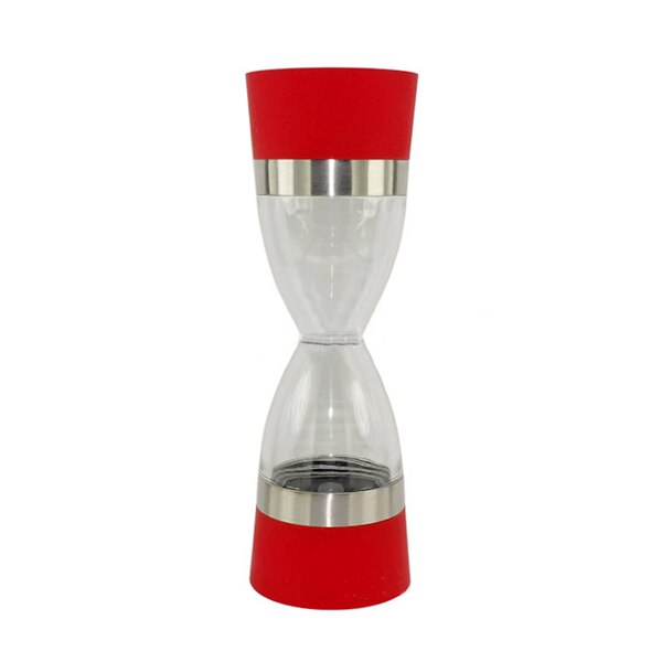 Ceramic Core Hourglass Shape Pepper Grinders Dual-head Sea Salt Pepper Powder Mills Spice Shaker Seasoning Muller: Red