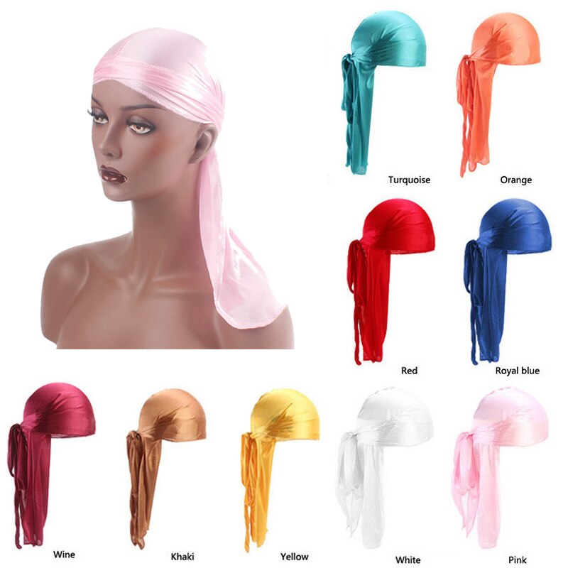 Gorros de pelo para hombre y mujer, turbante sedoso, cubre gorro de satén para motorista, diadema para dormir por la noche, Accesorios para peinados Extra larga