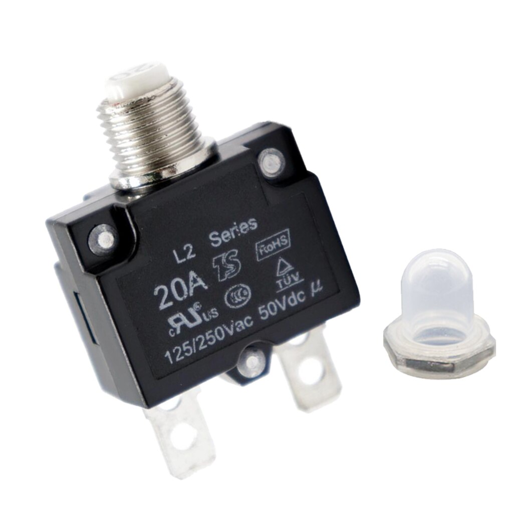 Electrical Wood Circuit Breaker 20AMP Push Button Resettable Thermal Panel Mount AC 125/250V Truck Accessories