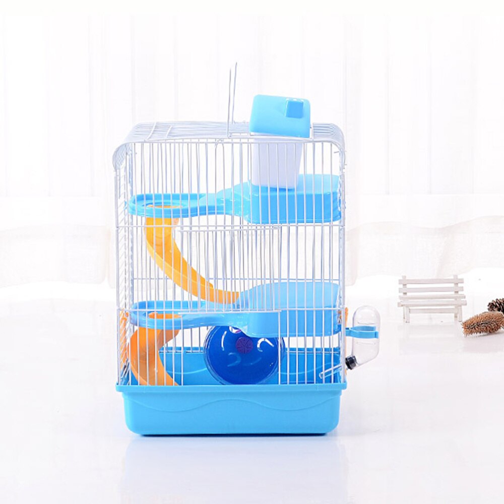 Luxury Three Layer Hamster Cage Pet House Portable Small Pets House Chinchilla Hamster House (Light Blue): Default Title