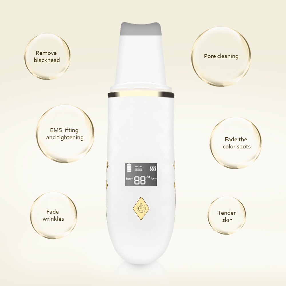 Espátula ultrasónica para limpieza Facial, Extractor de espinillas, herramienta de limpieza Facial,