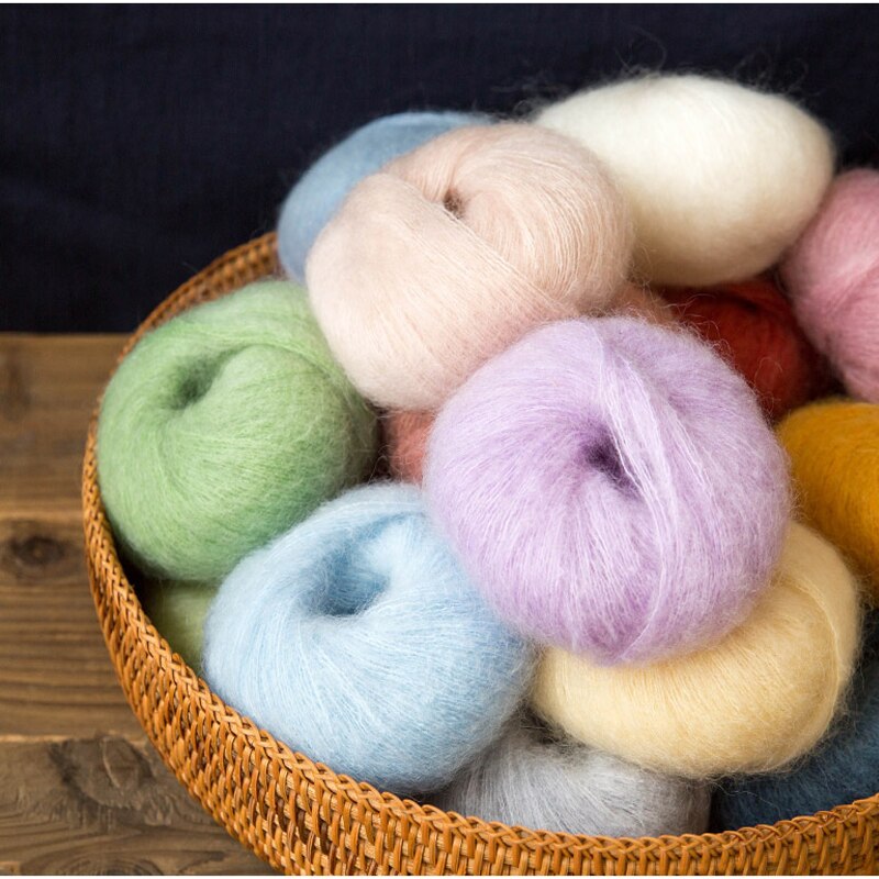 Top 5balls * 20g laine mérinos douce naturelle chinlon Mohair fil unique bébé bio Crochet fil X4028