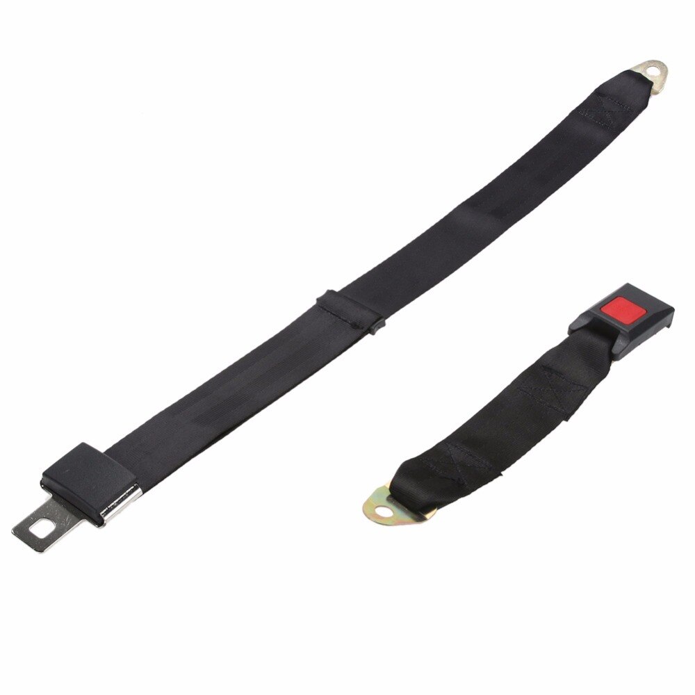 Universal 2 Point Seat Belt Adjustable Polyester Fabric Car Vehicle Truck Auto Lap Extension Extender Strap Safety Belts Black