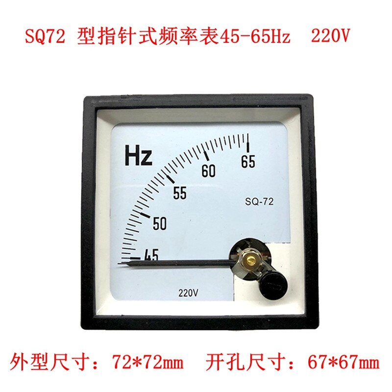 CZ-72 Analoge Panel Frequency Meter Tester Gauge Hertz Indicator 45-65Hz-72*72mm 380 V AC