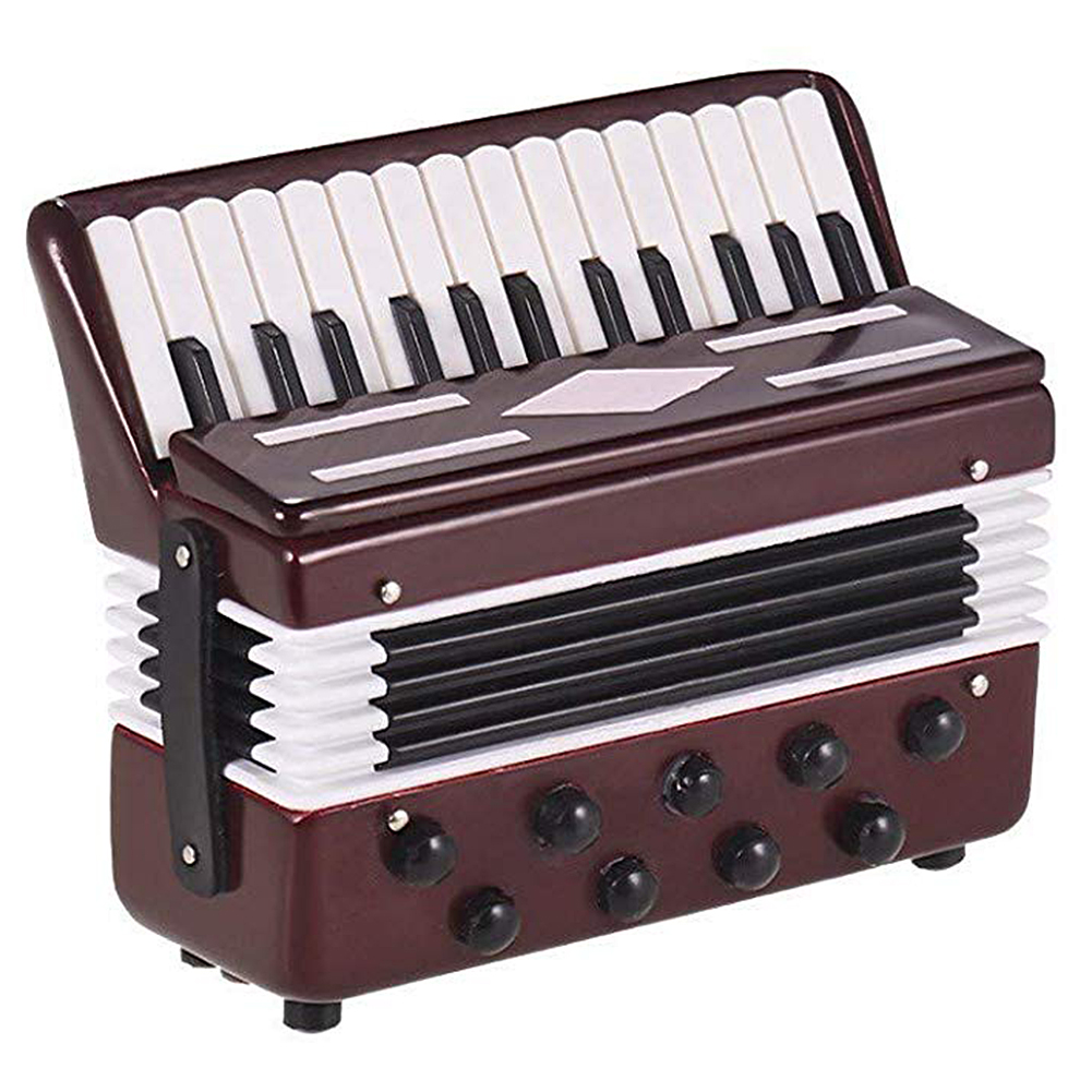 Mini harmonika model udsøgt desktop musik instrument dekoration ornamenter musik med opbevaringsetui