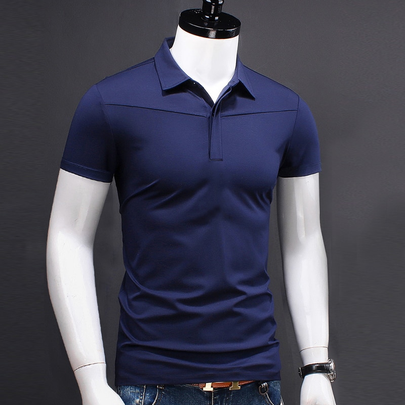 Mercerisierter Baumwolle Polo Shirt Männer Moden Marken Kurzarm Sommer modal Schlank fest Polos Geschäft lässig Kleidung
