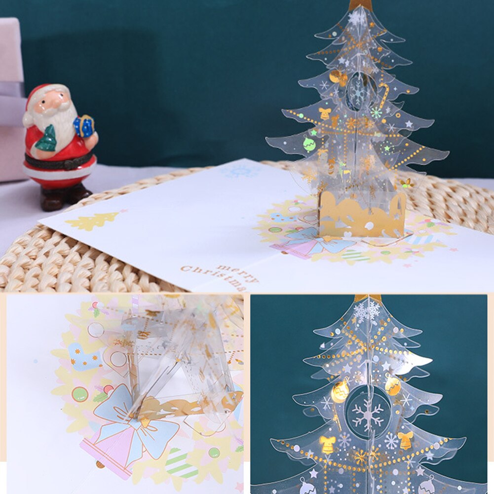 Christmas Tree 3D Pop-Up Greeting Card Merry Christmas Greeting Cards for Kids J2Y