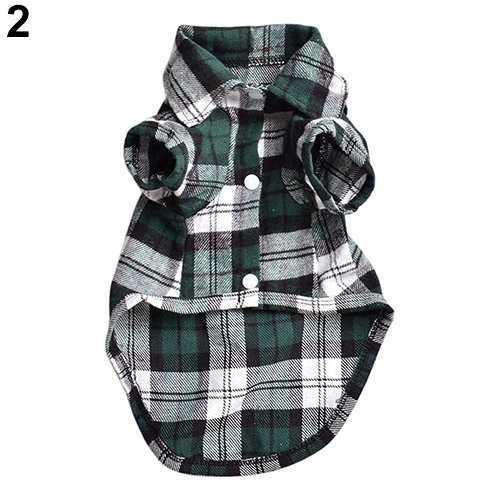 TINGHAO Hond kleren Leuk Huisdier Puppy Comfortabele Plaid Shirt Jas Kleding T-Shirt Maat XS SML Hond Levert: green / M