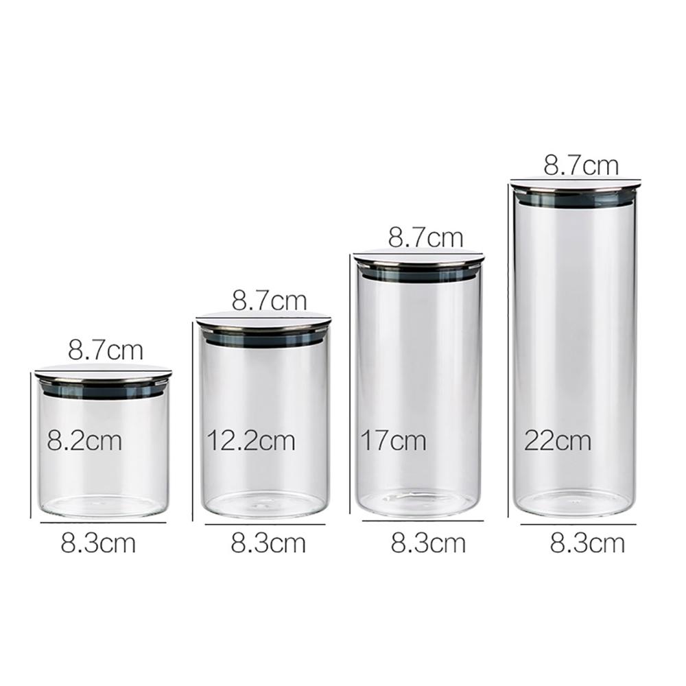 300/500/750/1000ml bocaux de conservation hermétiques en verre pour la cuisine, contenants pour bonbons, biscuits, sucre, farine