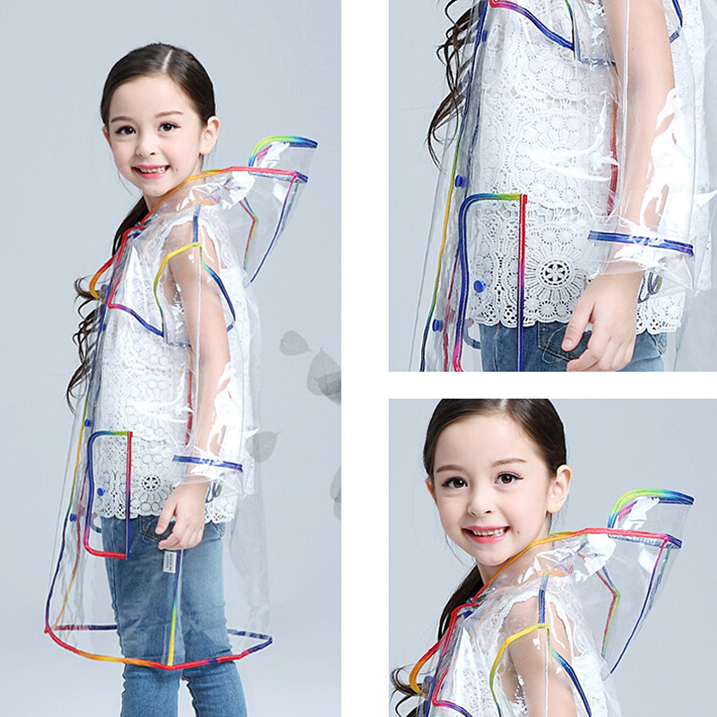 Impermeable de goma eva transparente para niños, impermeable con capucha para exterior, para viajar, acampar al aire libre