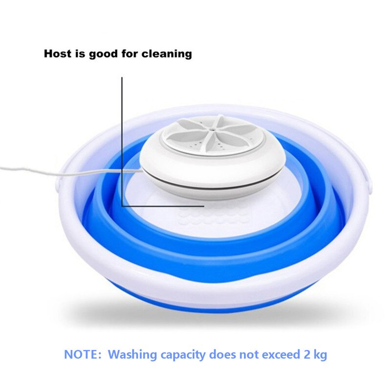 Foldable Mini Washing Household Machine Rotating Ultrasonic Turbines Washer USB Charging Laundry Clothes Cleaner for Home Travel