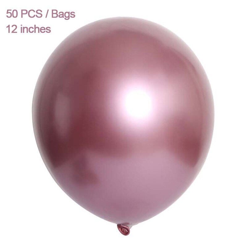 50 st metall latex ballong kostym födelsedagsfest förslag bröllop festival dekoration spel belöning 12 tum: Vinröd