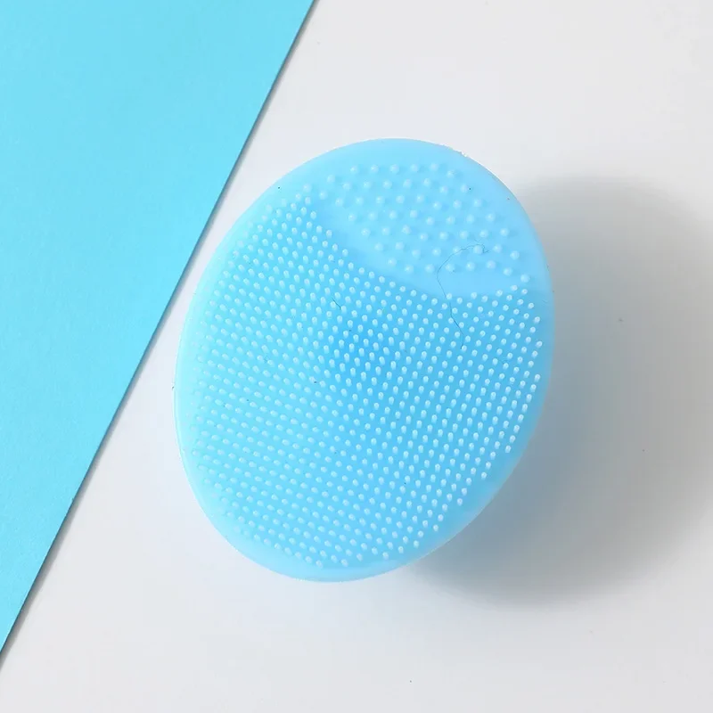 Zachte siliconen gezichtsborstelreiniger en stimulator Handmatige gezichtsreinigingsborstel Exfoliërende siliconen gezichtsscrubber voor dames en heren: green