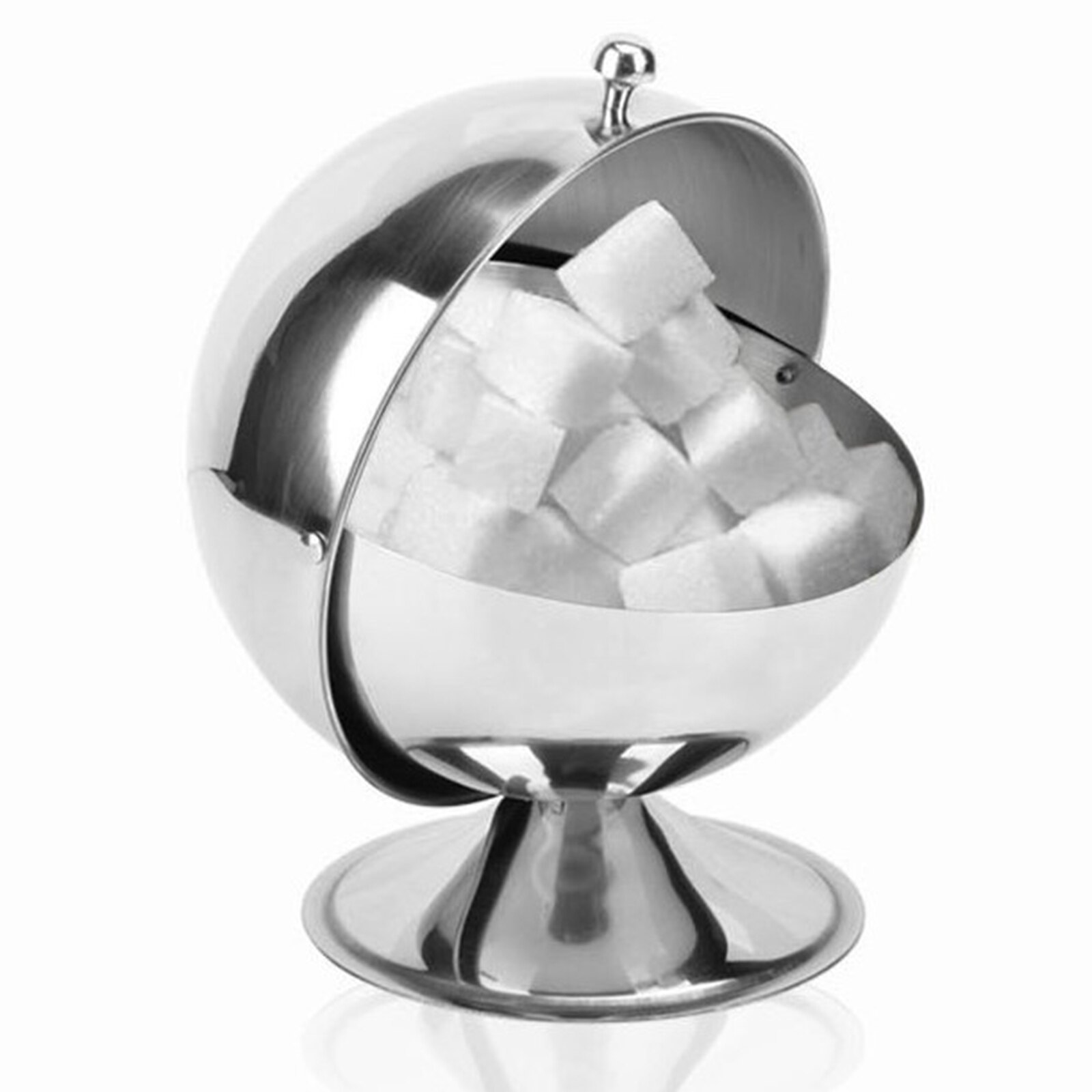 Sugar Bowl With Lid Round Dust-Proof Stainless Steel Sugar Container For Kitchen