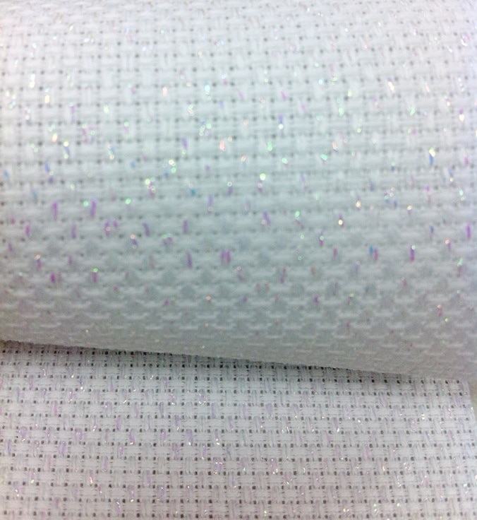 oneroom Shining White 11CT 11ST 14ST 14CT cross stitch canvas fabric white sparkle shiny, 100cmx 50cm or any size 4