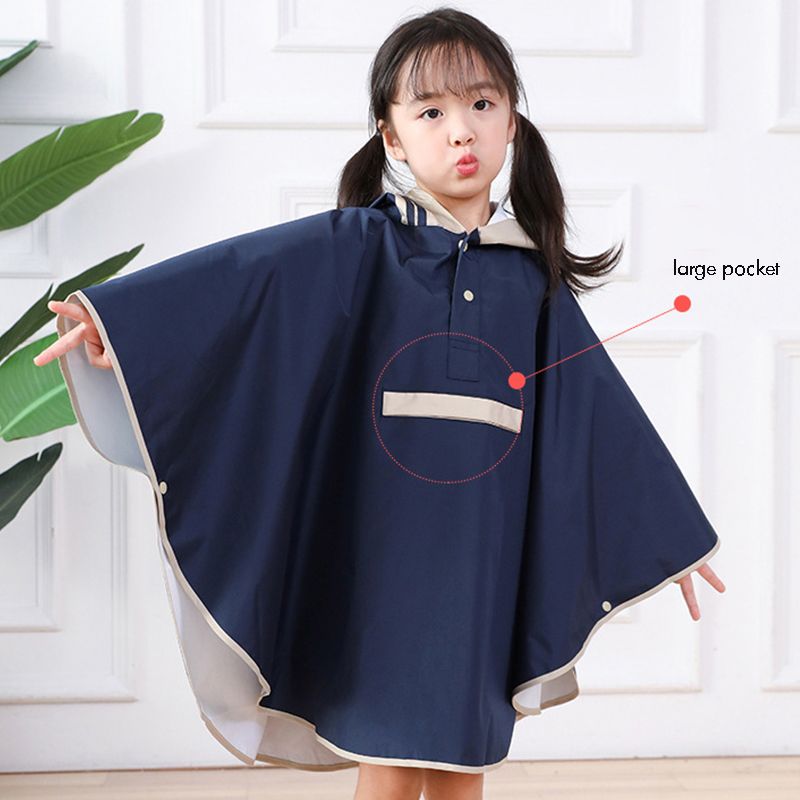 Ponchos impermeables para niños, chaqueta de lluvia para niños pequeños con Bolsillo grande, posición de bolsa escolar, para niños y niñas, S, M, L