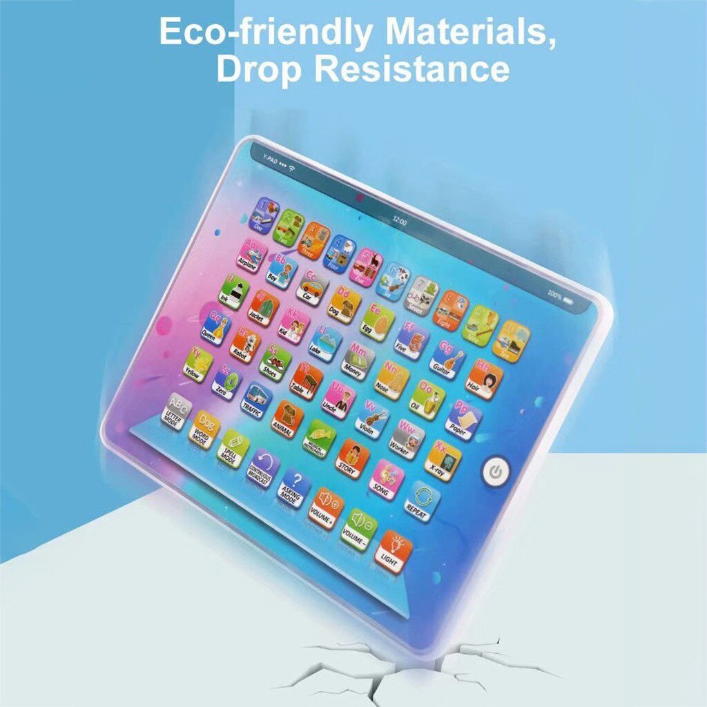Máquina de lectura de tableta para niños, juguete educativo de aprendizaje temprano, de plástico, Y47