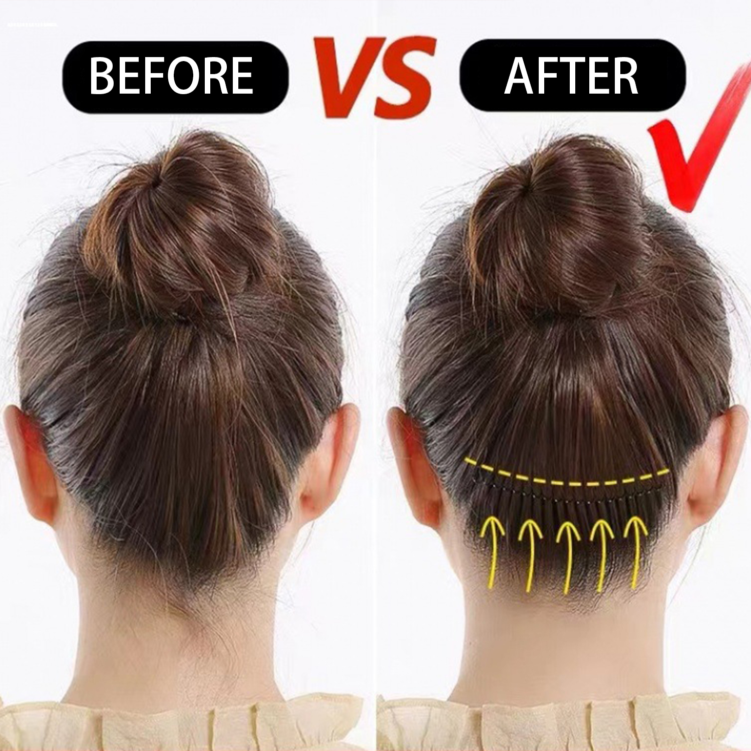 Horquilla Invisible para el pelo roto, herramientas para Tiara para adultos, rollo curvo, flequillo de aguja, peine de inserción fija, accesorios de estilismo , 5 uds.
