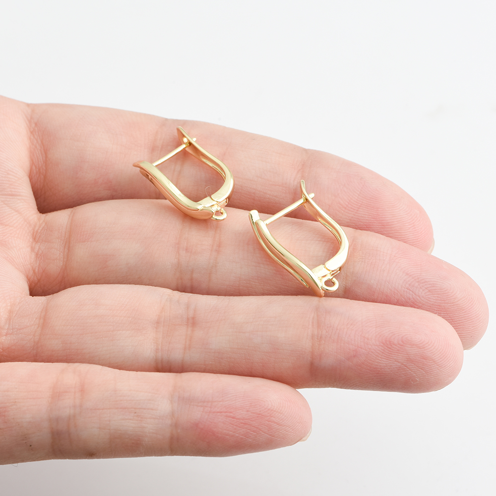 DIY Basic Schwenzy Material 14k Gold /Sliver Color Fasteners Earwire Earring Hooks Accessories For Woman Earrings Making