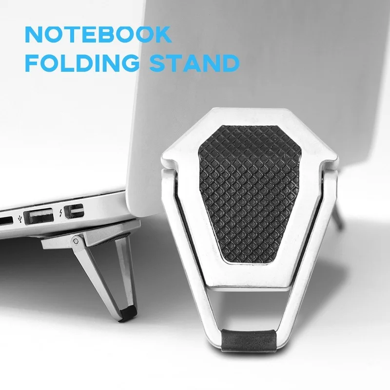 Metalowa składana podstawka pod laptopa Antypoślizgowa podstawa wspierająca Macbook Pro Air Lenovo Thinkpad PC Laptop Mini Cooling Holder Feet