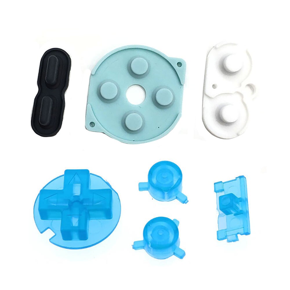 JCD para Nintendo Gameboy de bolsillo de goma conductivo botones B botones teclados para GBP D almohadillas de poder de botones: Clear Blue