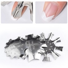 Rustfrit stål fransk stil nail art manicure skabelon 3 slags forskellige kanter linjer nail art manicure værktøjer
