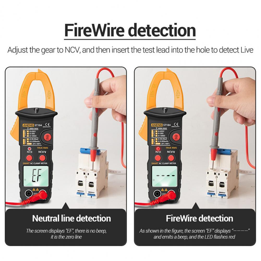 Electrician Clamp Multimeter Durable High Accuracy Electrician Clamp Meter Safe Capacitance Electrical Tester Meter