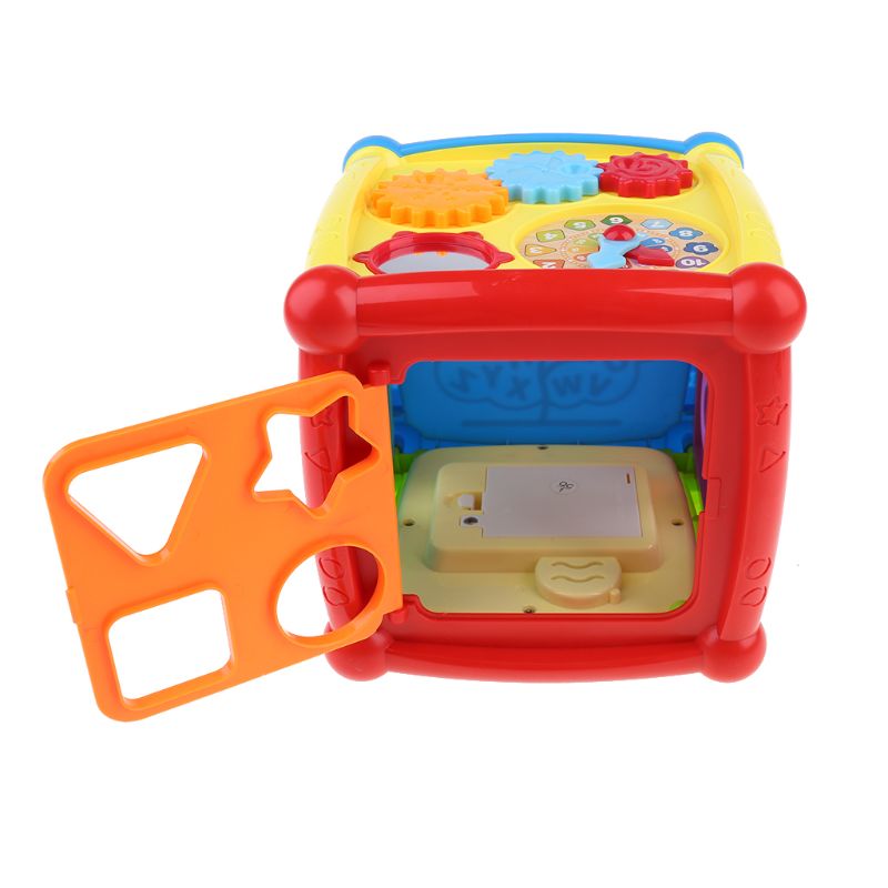 Multifunctional Musical Toys Toddler Baby Box Music Activity Cube Gear Clock Geometric Blocks Sorting Educational Toys