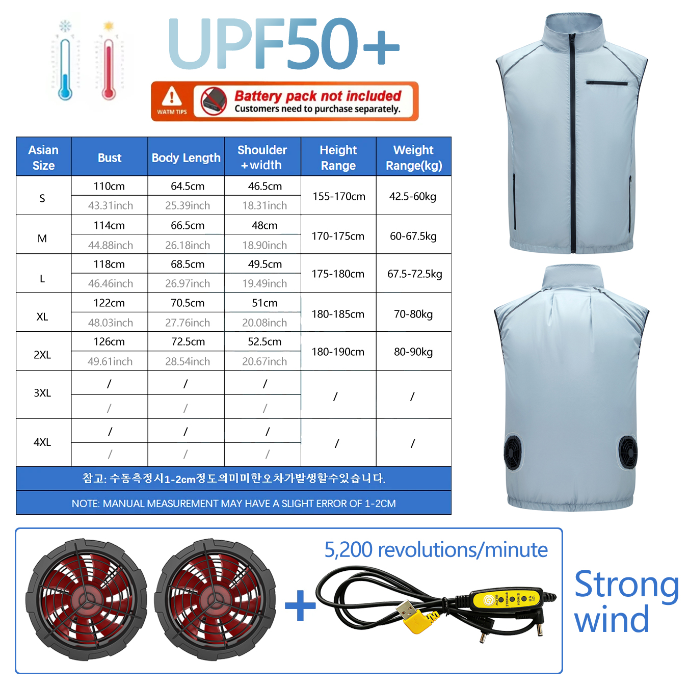Kleding met ventilator voor airconditioning - Lichte stijl voor heren en dames, voor koeling, met ventilatoren en bescherming tegen de zon. Buitenvissen