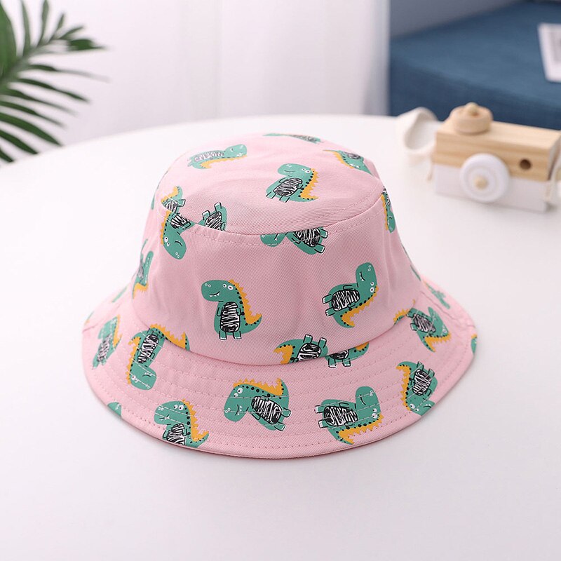 Leuke Dinosaurus Baby Emmer Hoed Lente Zomer Leuke Baby Boy Cap Strand Outdoor Peuter Kids Zonnehoed Kinderen Hoed Visser: pink
