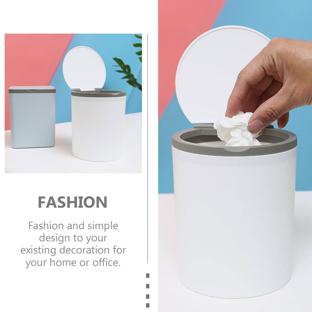 Desktop Ash-bin Multi-use Trash Can Versatile Home Office Desktop Trash Bucket