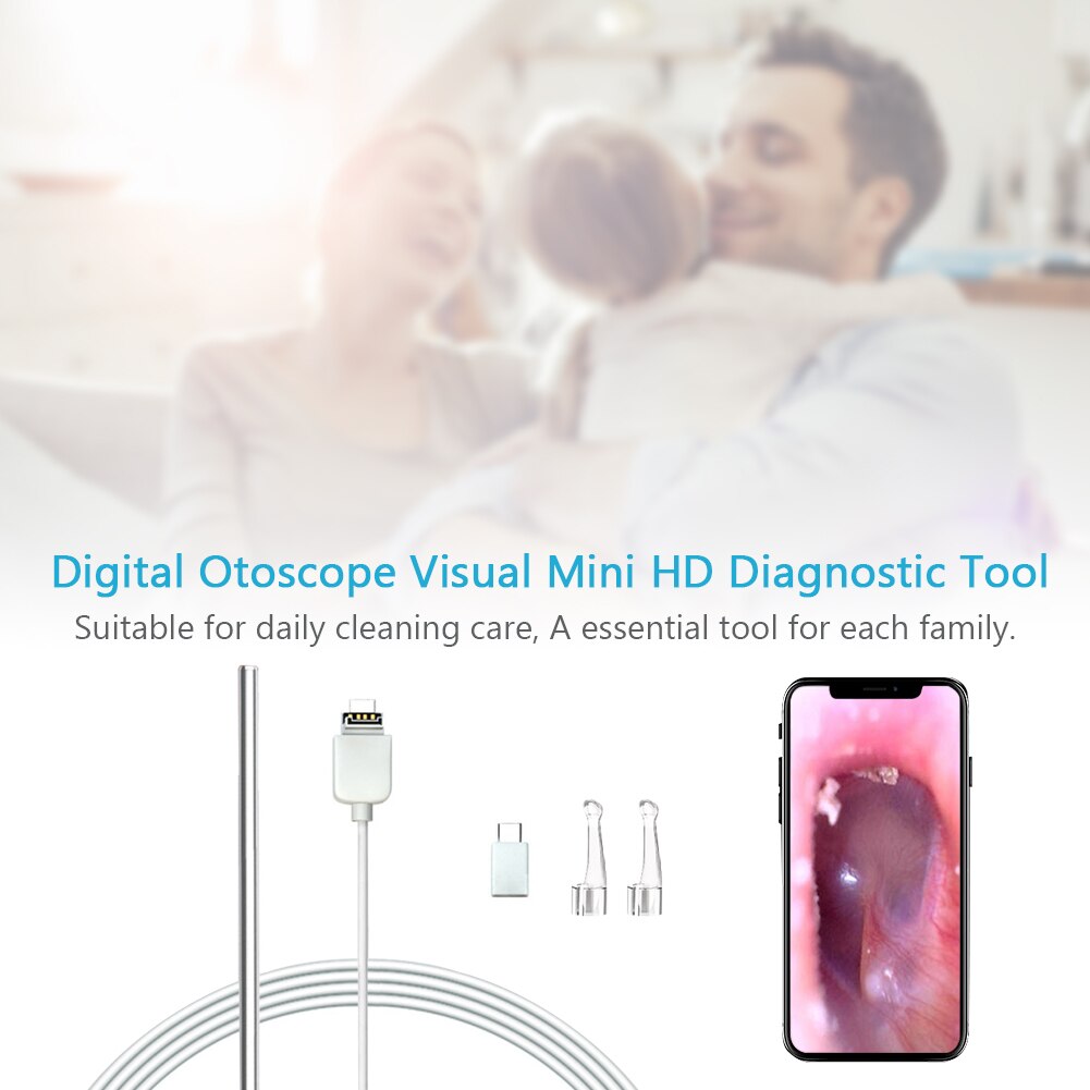 0.22 inch mini-diagnosetool endoscoop 6 led-lampjes draagbare digitale otoscoop oordopje hd visuele usb-camera voor mac