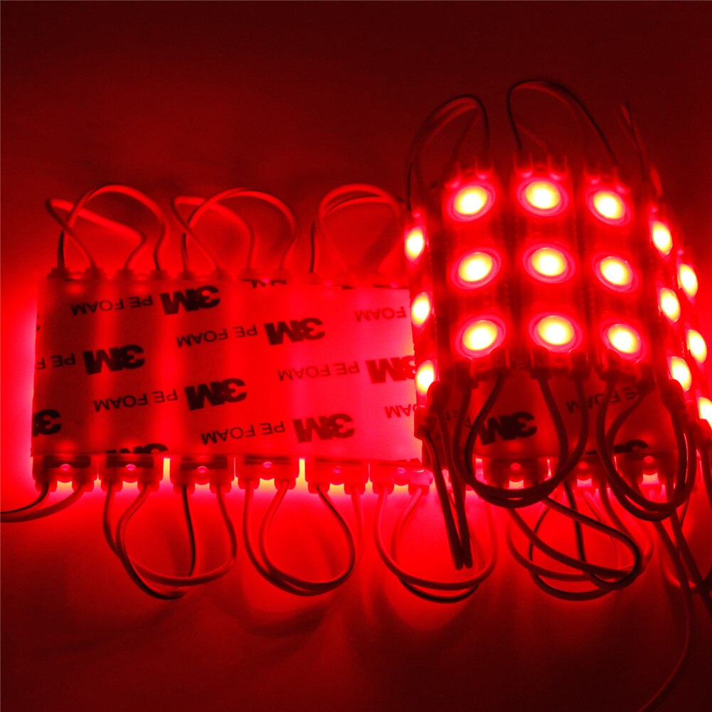 LED Module 3 LEDs DC12V Waterproof Advertisement Sign Letter Storefront Strip Lamp Modules 5Colors Module Light Lamps RGB Lamp: Red