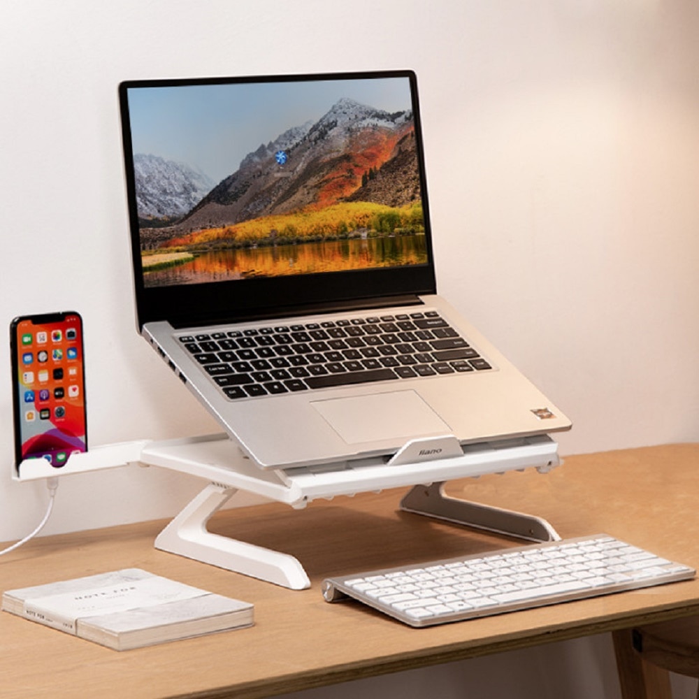 Laptop Stand 9 Hoeken Riser Verstelbare Met Telefoon Houder Draagbare Opvouwbare Notebook Stand Tafel Bureau Staan Voor Macbook Pro 13