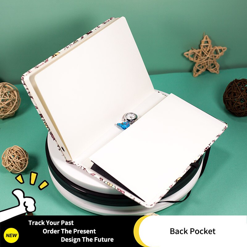 A5 Floral Bullet Dotted Journal 160gsm Thick Paper Elastic Band Hardcover Notebook