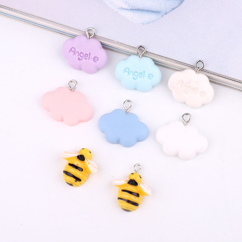 10 stk kawaii Sky Bie harpiks sjarm søt anheng funn diy øredobber halskjede leker nøkkelring diy dekorasjon smykker gjør: Blandet stil