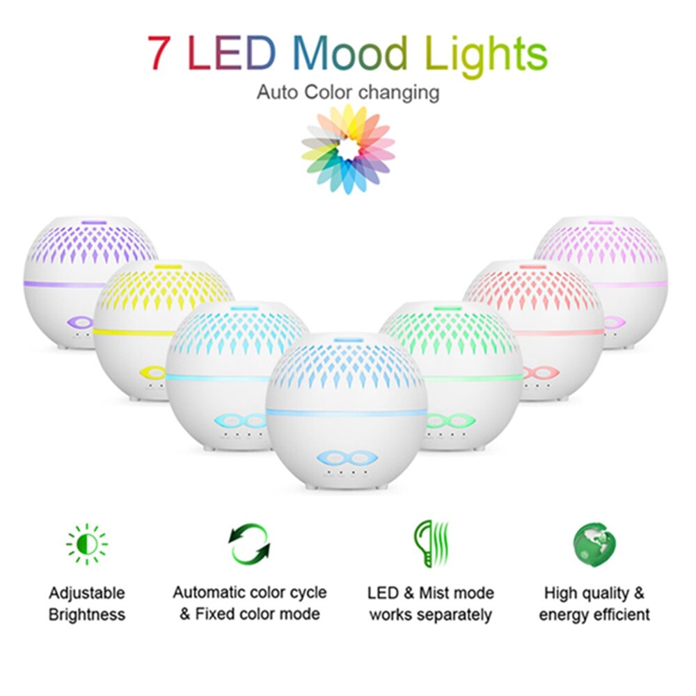 Aroma Fragrance Diffuser Aromatherapy Ultrasonic Remote Control Humidifier for Home Flavoring Environment Electric Night Light