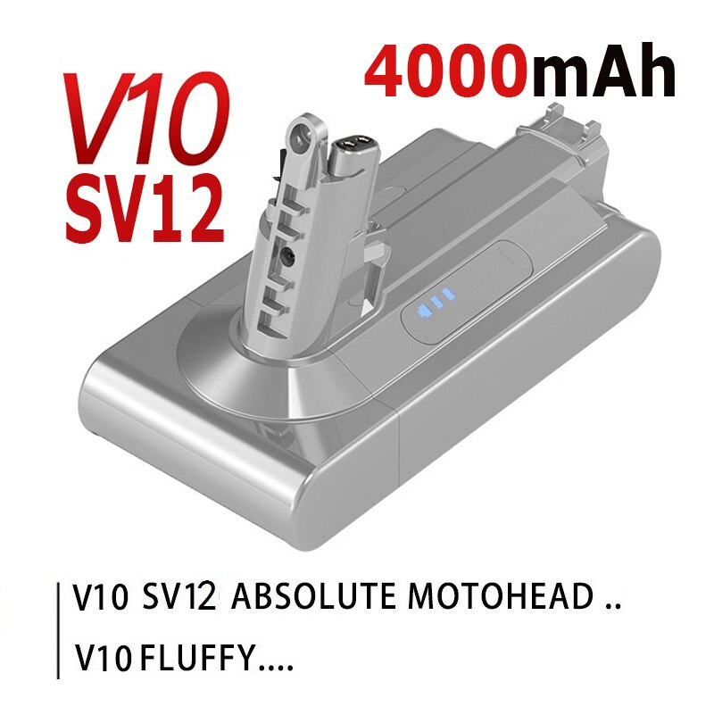 Dammsugarbatteri för dyson  v6 v7 v8 v10 v11 byt ut batteri  dc58 dc59 dc61 dc62 dc72 dc74 sv11 sv10 sv12 sv14 sv15: V10 3000 mah