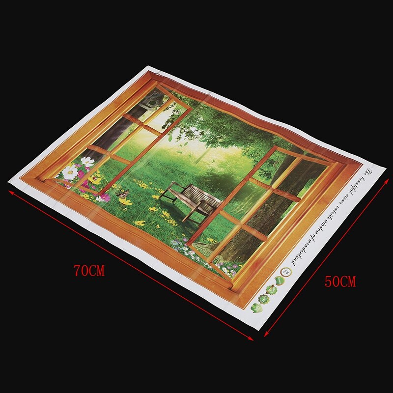 Removable 3D Window Scenery Wall Sticker home Decor Decals Mural Decal Exotic View
