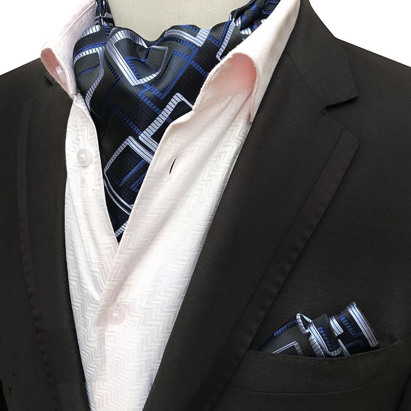 Lujosa corbata de seda Ascot de lujo para hombre, corbata para hombre, pañuelo para hacer corbatas, juegos de Cachemira Floral, bolsillo cuadrado, corbata para de boda: SMT-LJFT-17