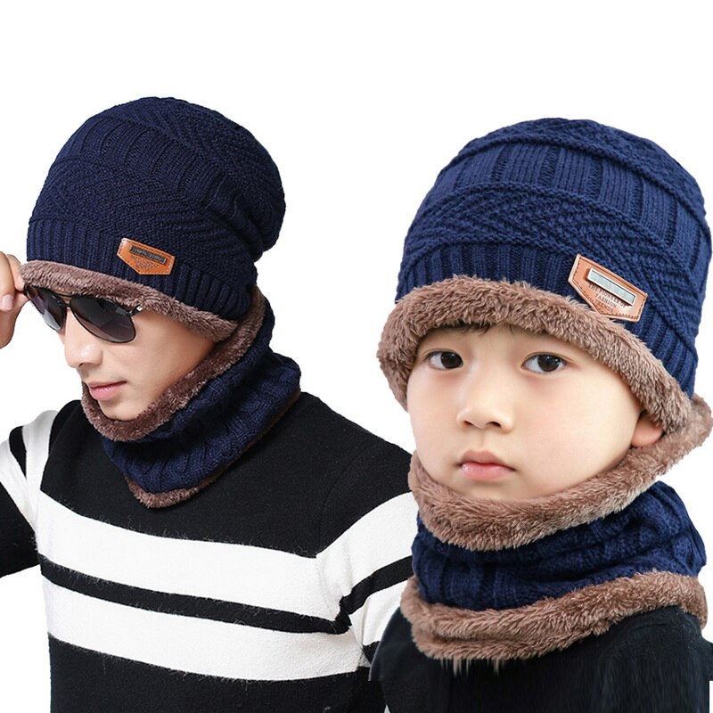 Nibesser effen gebreide mutsen, muts, sjaal plus fluwelen wintermuts, man, vrouw, warme, dikke muts, ski, zachte sjaals, muts, sjaalset